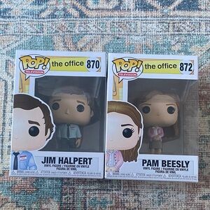 Funko Pop The Office Vinyl Figures - Jim Halpert 870 and Pam Beesly 872